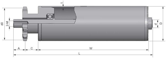 ML2311型 鋼制單鏈輥筒 內(nèi)螺紋式